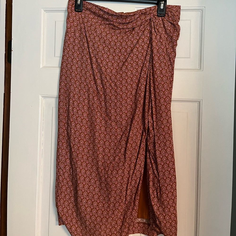 Ann Taylor NEW Brick colored faux wrap skirt